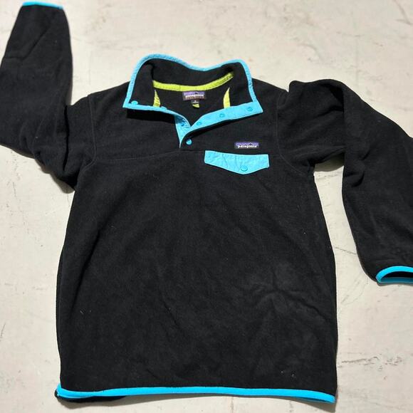 **Patagonia Synchilla Snap-T Fleece Pullover Jacket - Black & Blue** - Picture 1 of 6